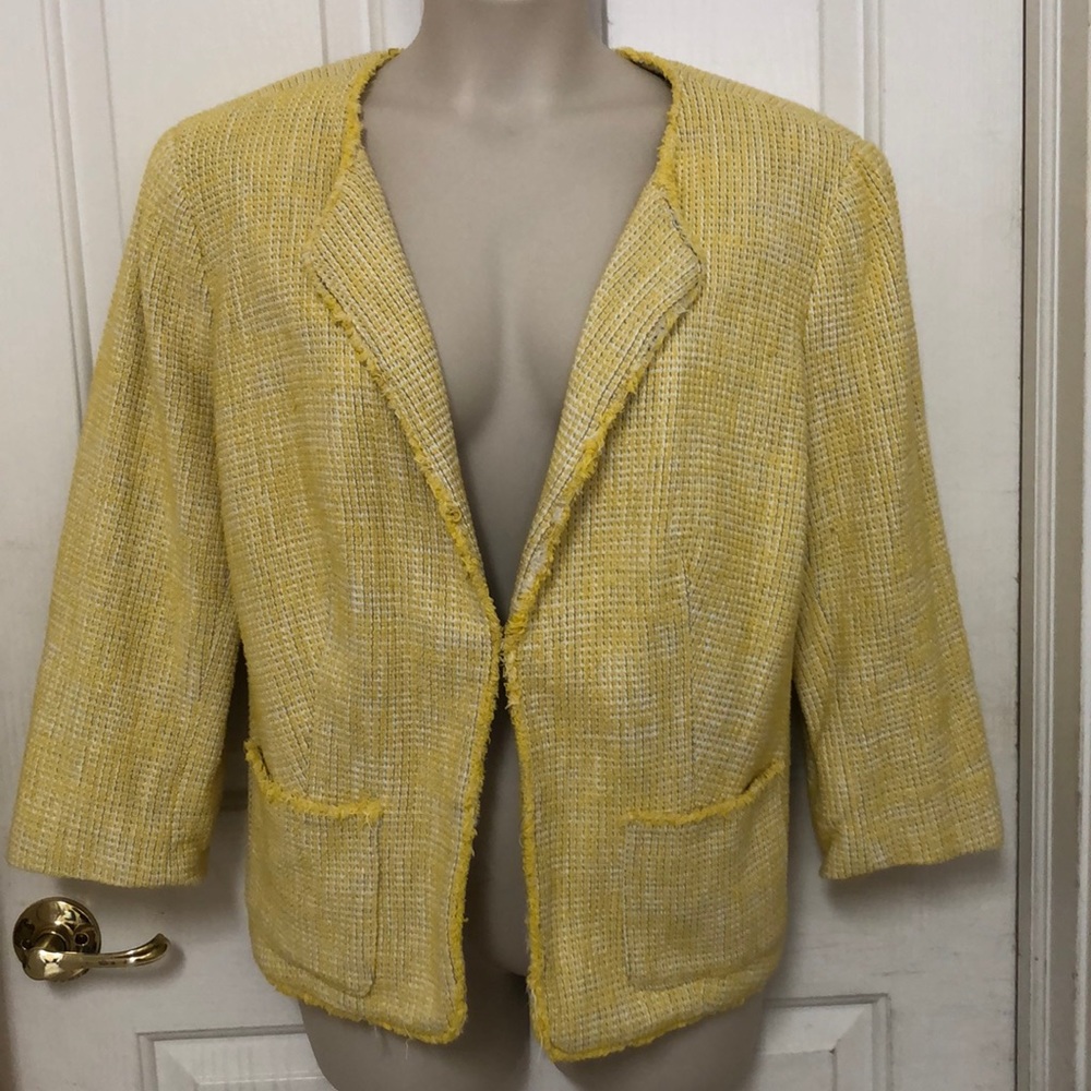 Talbots Yellow and White Jacket Size 24W